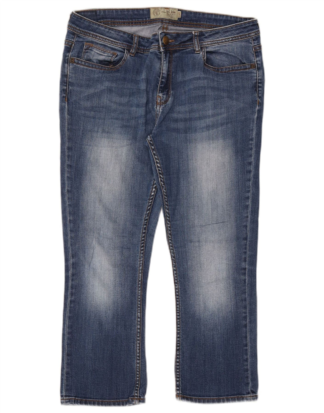 FAT FACE Jean Capri Femme UK 14 Large W32 L23 Bleu