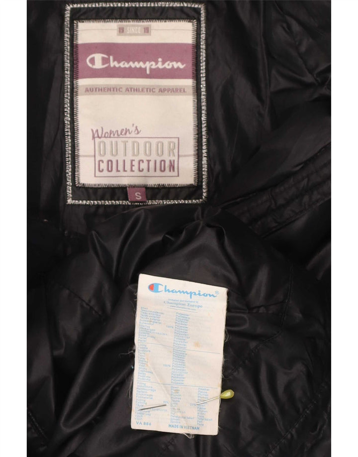 Champion Veste matelassée à capuche pour femme UK 10 Small Noir Polyester