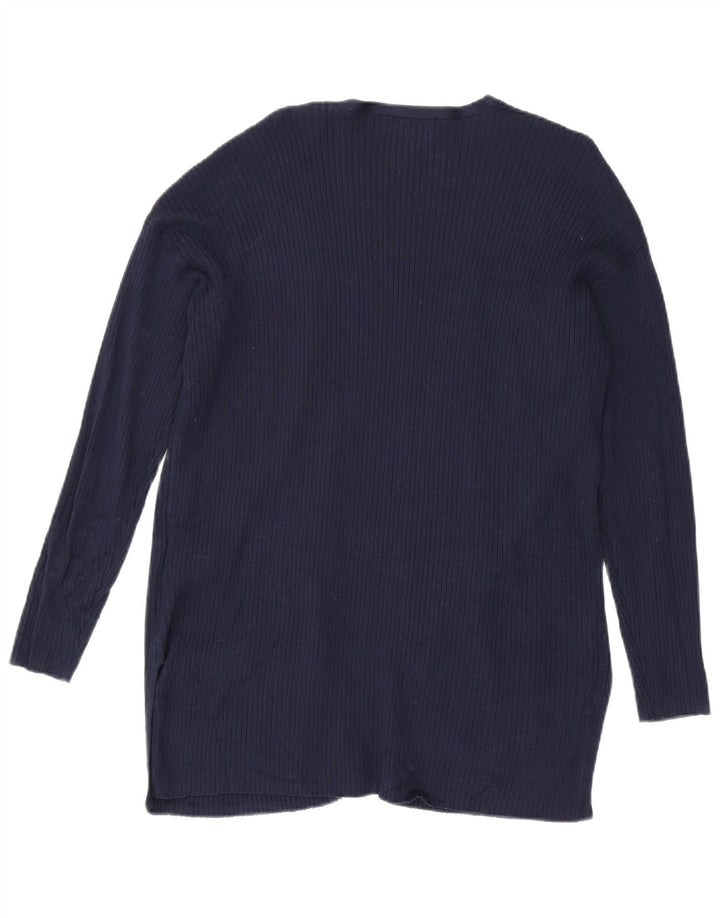 Marks & Spencer Pull cardigan long pour femme UK 14 Bleu marine moyen