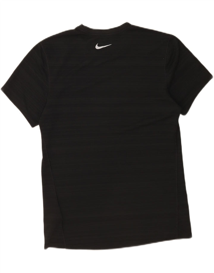 Nike Hommes Dri Fit T-Shirt Haut Noir Rayé Polyester