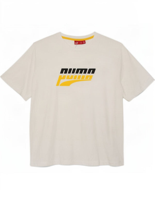 Puma T-Shirt Graphique Top XL Homme Blanc Coton