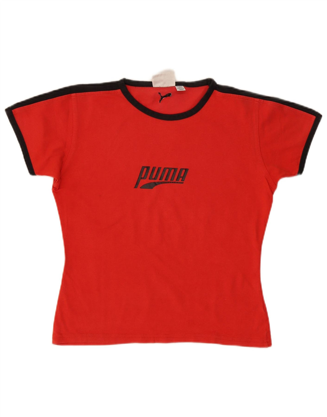 Puma T-shirt graphique pour femme UK 14 Large Rouge Colourblock