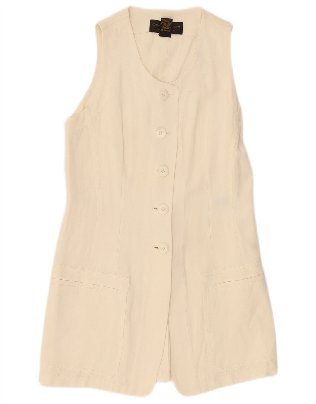 Donna Karan Veste blazer longue à 5 boutons pour femme UK 12 Medium Off White