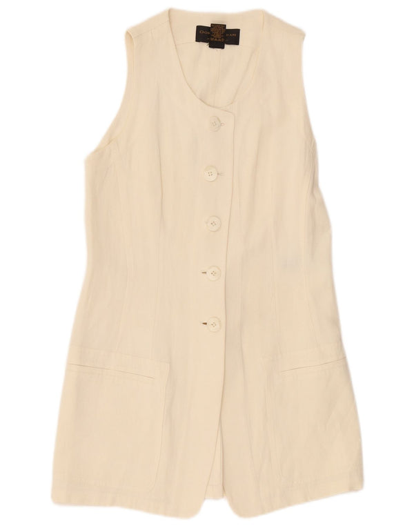 Donna Karan Veste blazer longue à 5 boutons pour femme UK 12 Medium Off White