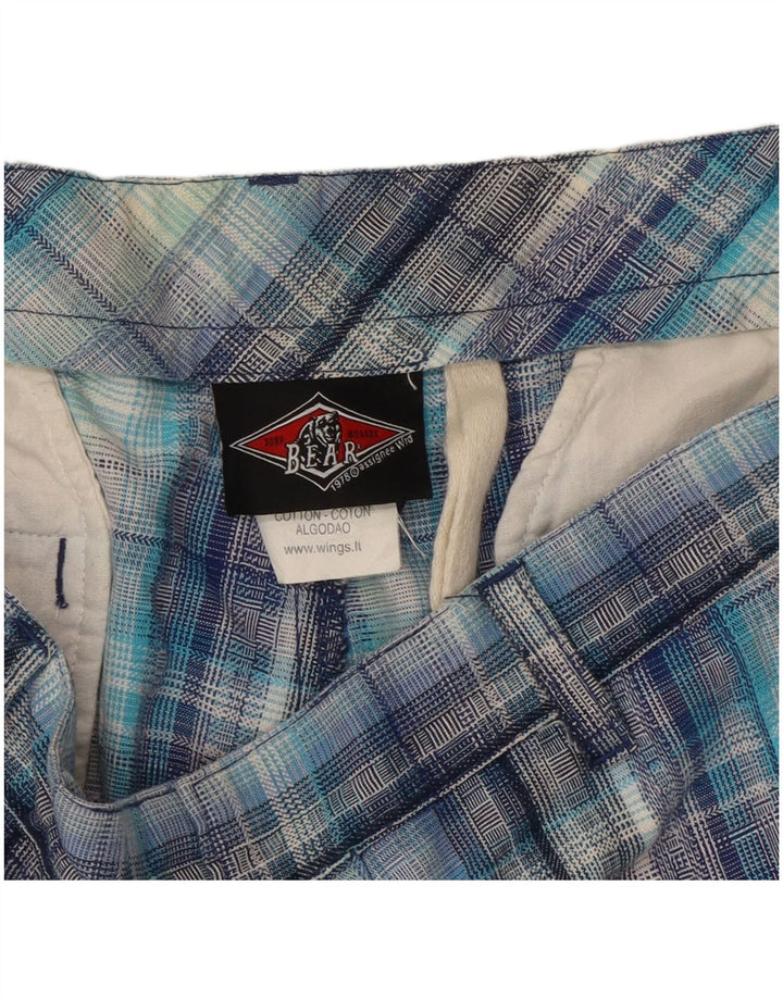 Bear Short Cargo Homme W32 Coton Bleu Moyen à Carreaux