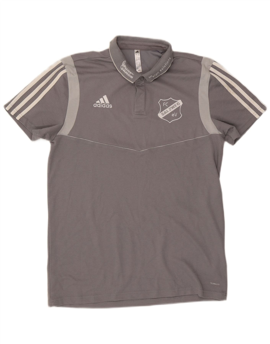 Adidas Polo Climalite Graphic Homme Gris Moyen Coton
