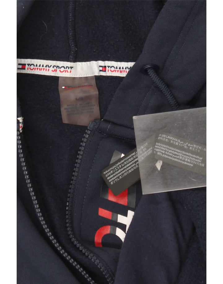 Tommy Hilfiger Pull à capuche zippé graphique pour hommes Grand bleu marine Polyester