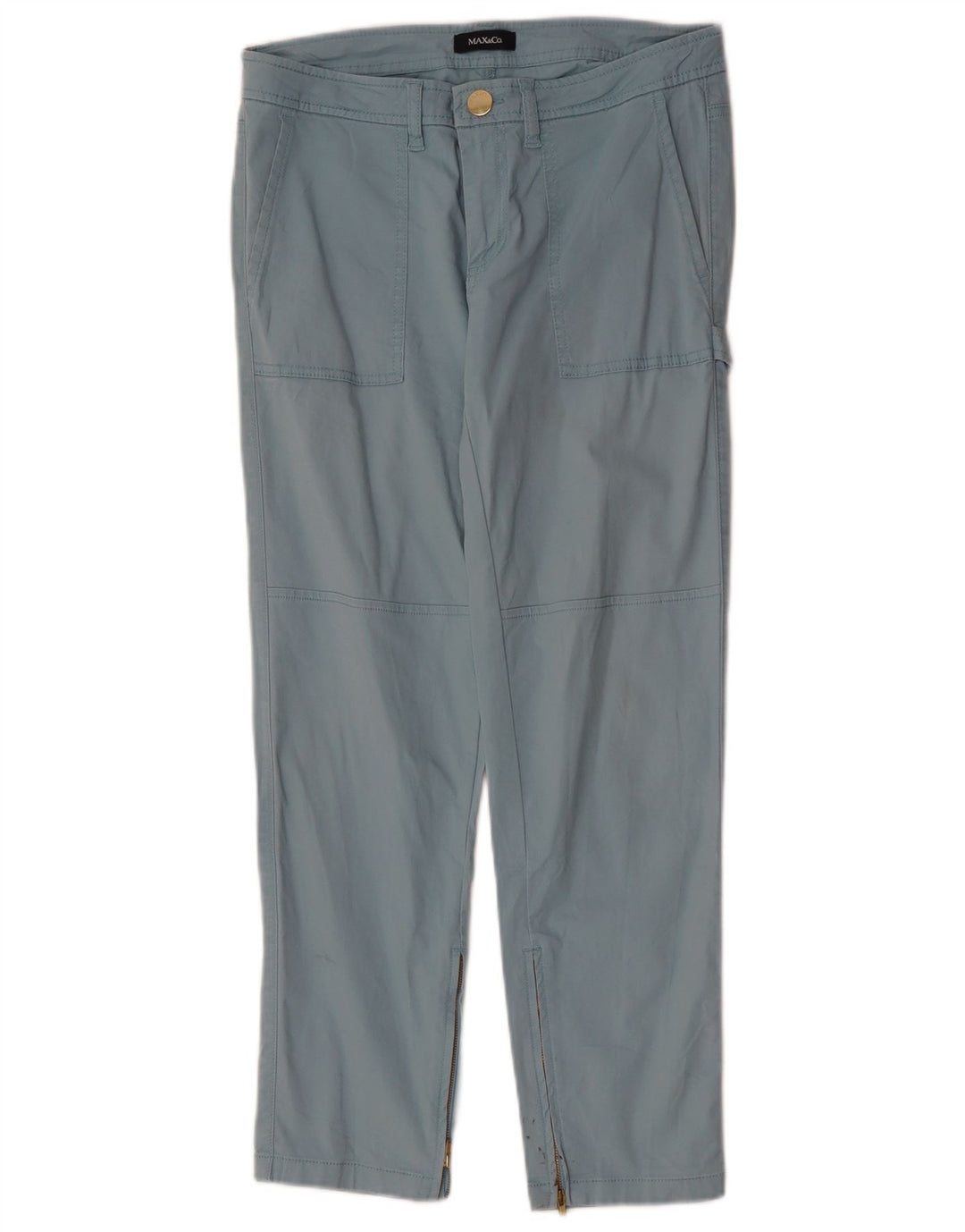 MAX & CO. Pantalon Chino Droit Femme W30 L26 Bleu