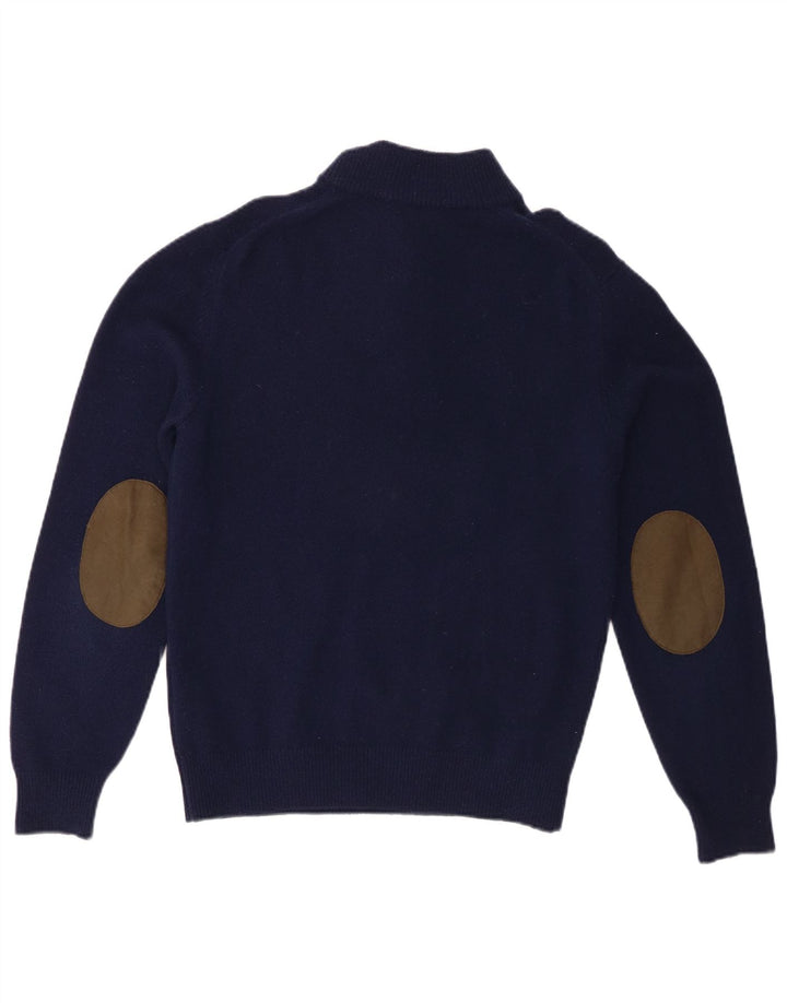 Hackett Pull Col Zippé Homme Bleu Marine Moyen Laine d'Agneau