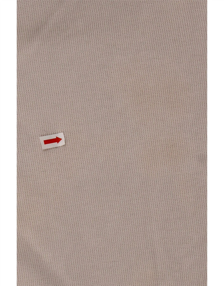 HUGO BOSS Homme Top Manches Longues XL Blanc Cassé Colourblock Coton