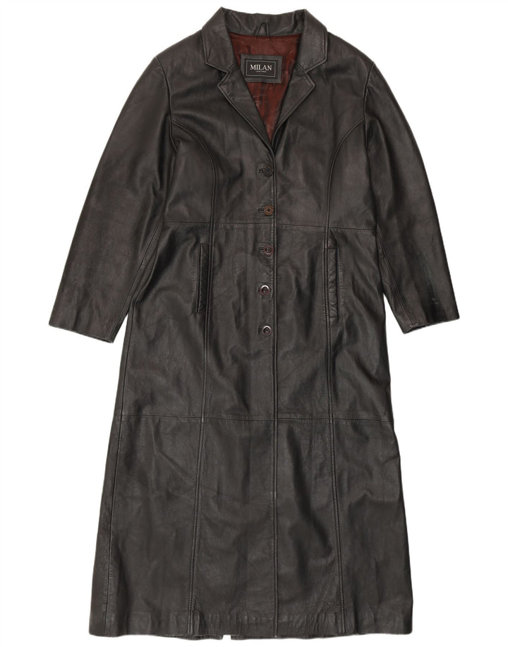 MILAN Manteau en cuir pour femme UK 18 XL Cuir noir