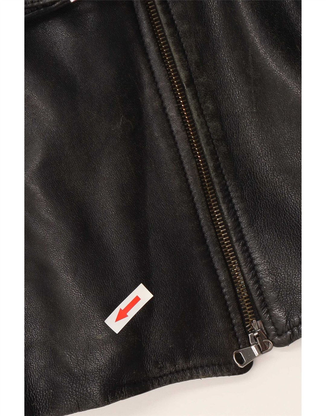 Veste en cuir femme vintage UK 12 Noir Moyen
