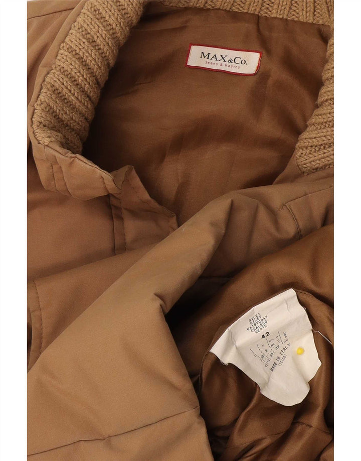 Max & Co. Gilet rembourré surdimensionné pour femme UK 10 Petit coton beige