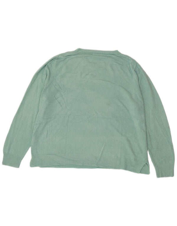 Marks & Spencer Pull ras du cou pour femme UK 22 3XL Vert Acrylique