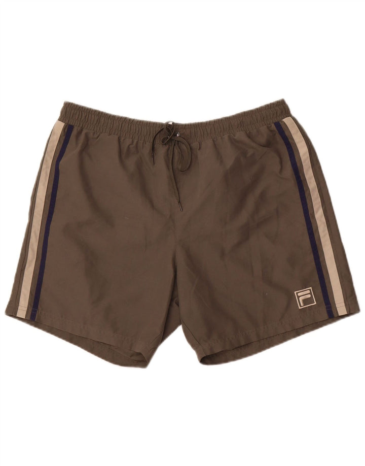 Fila Short de bain homme grand kaki polyester