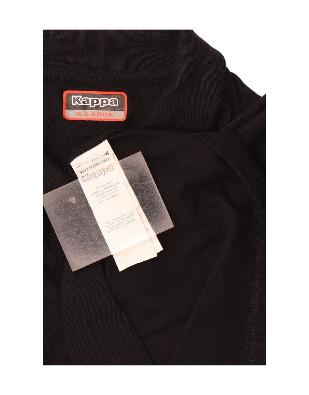 KAPPA Mens Polo Shirt XL Black Cotton