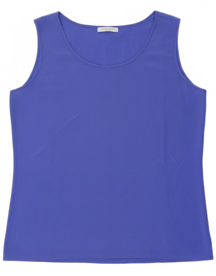 vintage Womens See Through Vest Top UK 8 Petite Soie Bleue