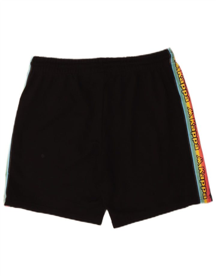 Kappa Short de Sport Graphique Homme Noir Moyen en Coton Colorblock