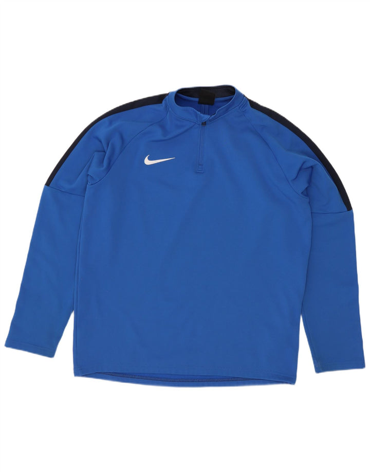 Nike Haut de survêtement à col zippé pour garçon 13-14 ans XL Bleu Colorblock