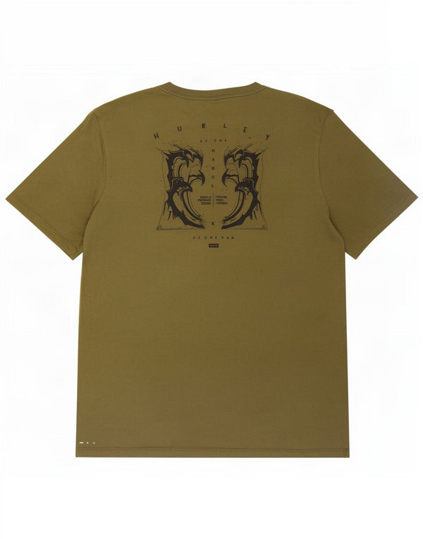 Hurley Mens Dri Fit Graphic T-Shirt Top XL Khaki Cotton