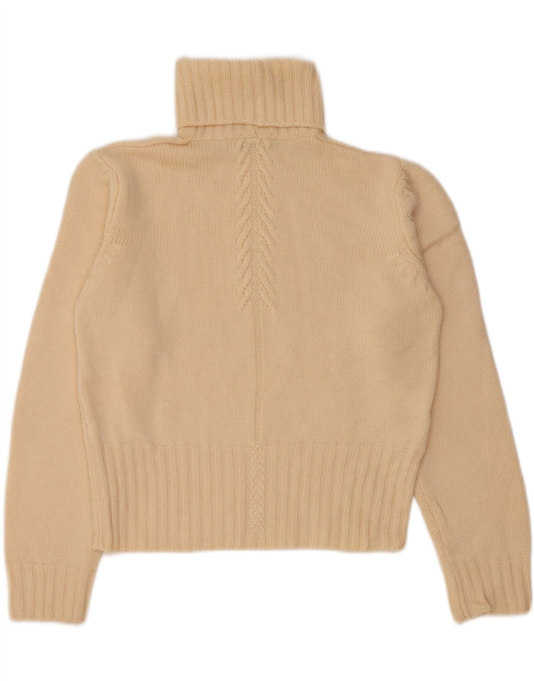 FRANCESCA Pull col roulé pour femme UK 16 Grande laine vierge beige