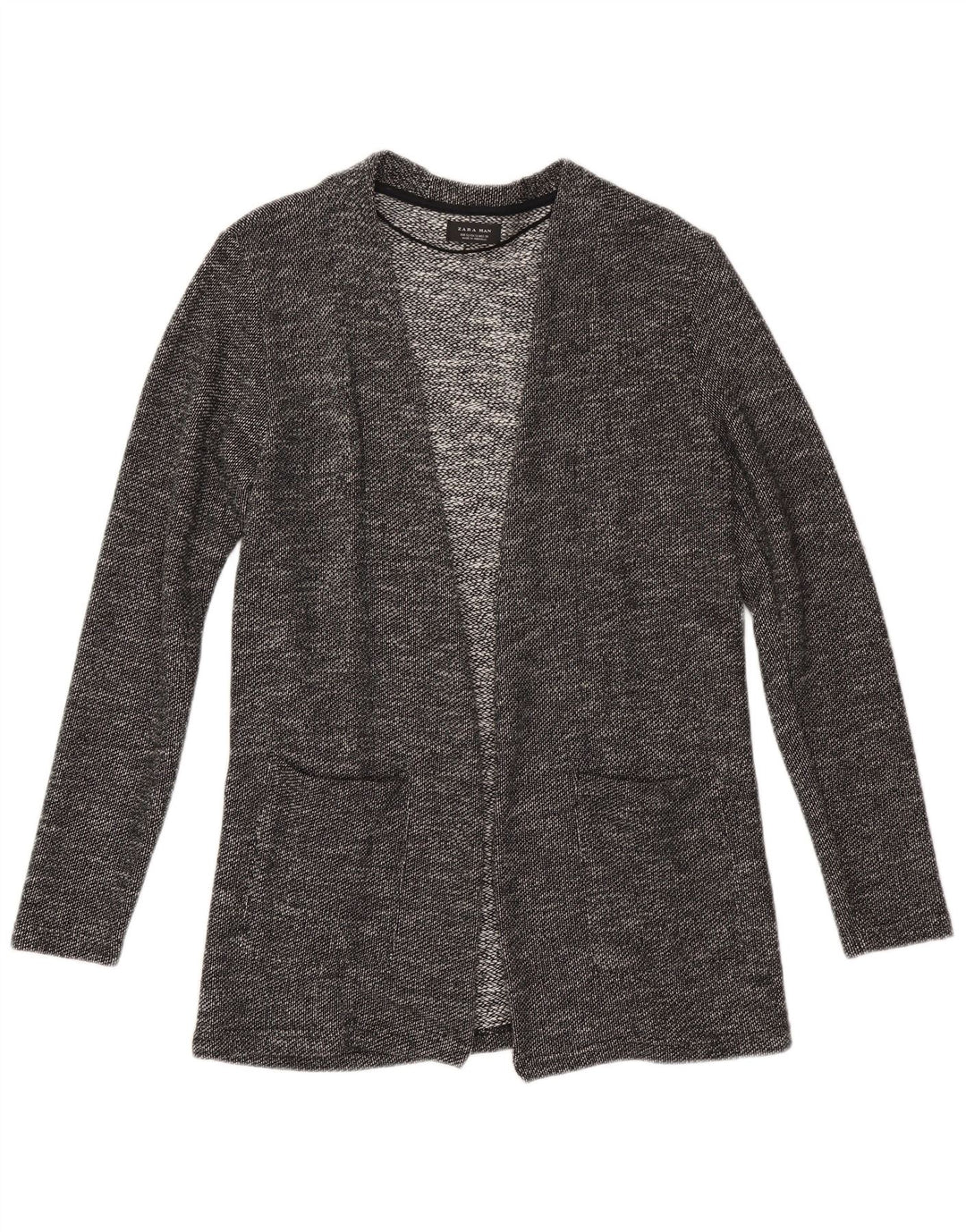 Zara Homme Cardigan Pull Petit Noir Moucheté Coton