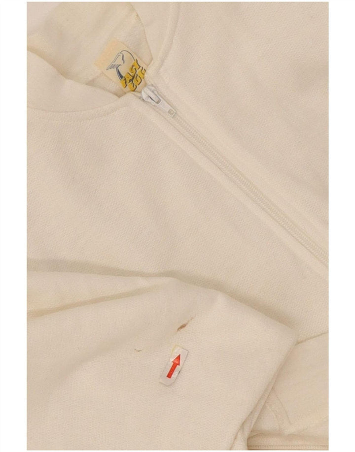 vintage Mens Survêtement Top Veste Moyen Blanc Coton