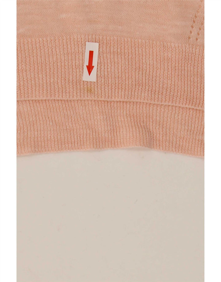 Marks & Spencer Pull transparent à col en V pour femme Rose moyen UK 14