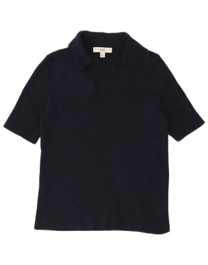 Marks & Spencer Polo Femme UK 12 Coton Bleu Marine Moyen