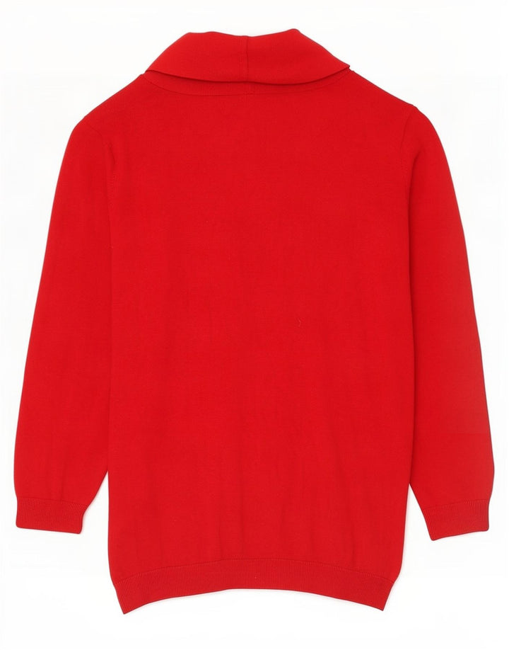 Chaps Pull à col châle pour femme UK 12 Soie rouge moyen