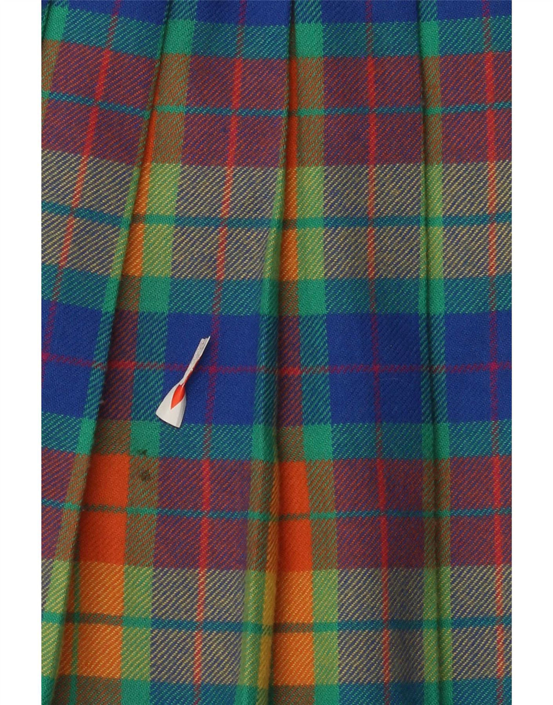 vintage Womens Knife Jupe plissée W28 Plaid multicolore moyen