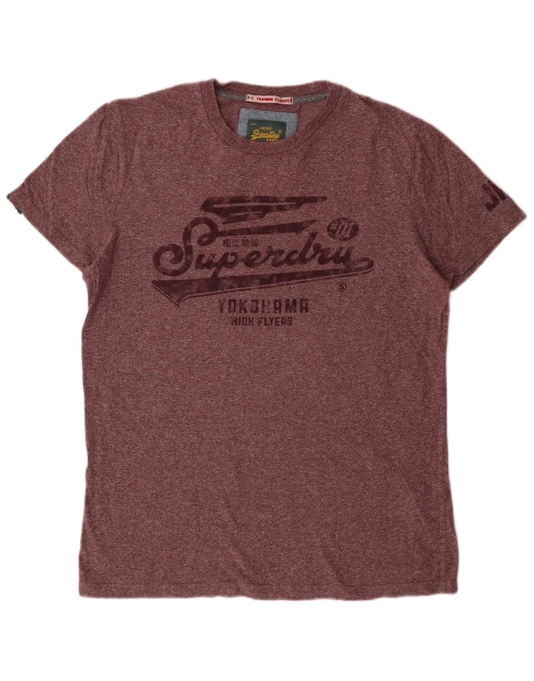Superdry T-Shirt Graphique Femme Large Maroon Flecked Cotton