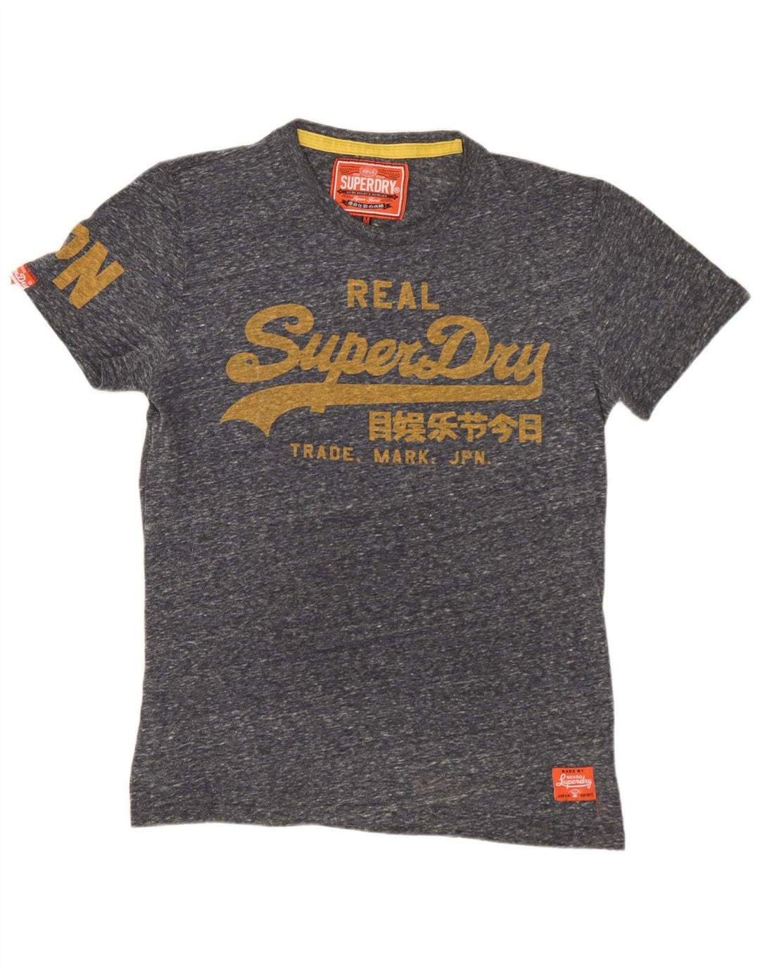 SUPERDRY T-Shirt Graphique Homme Gris Moyen Moucheté Coton
