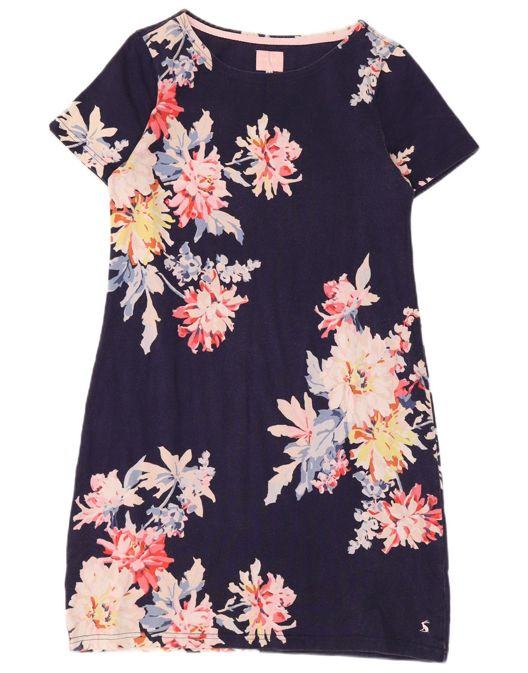 JOULES Robe fourreau pour femme UK 12 en coton floral bleu marine moyen