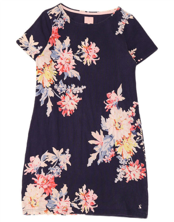 JOULES Robe fourreau pour femme UK 12 en coton floral bleu marine moyen