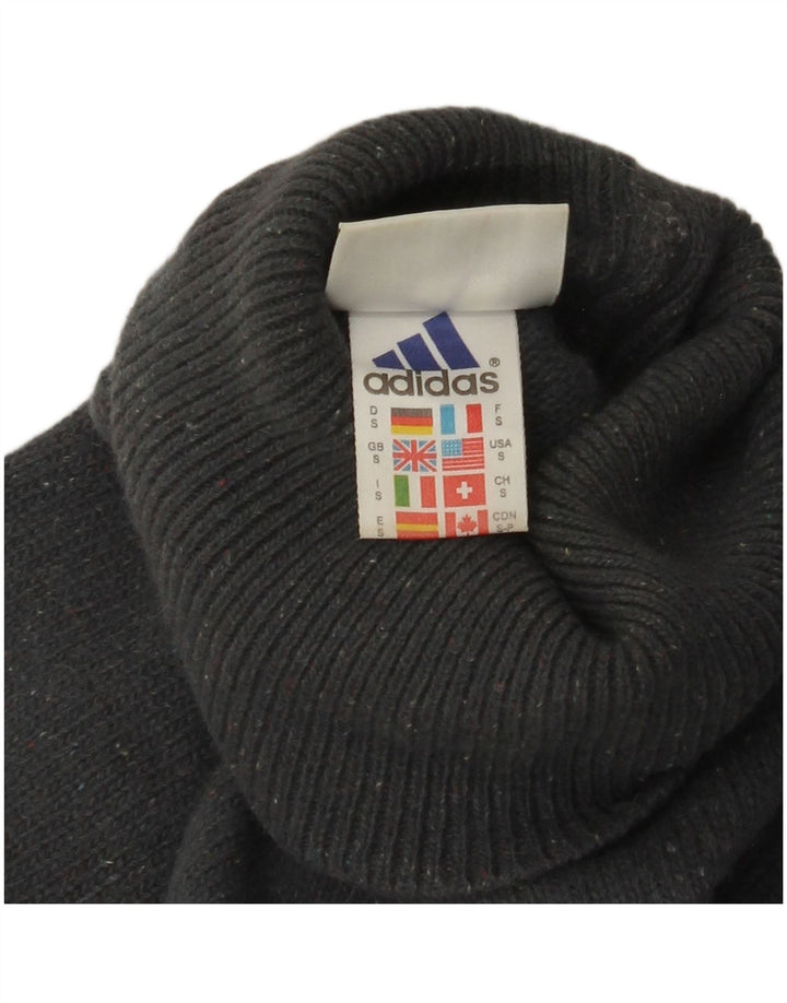 Adidas Pull col roulé pour homme en laine color block Gris Taille S
