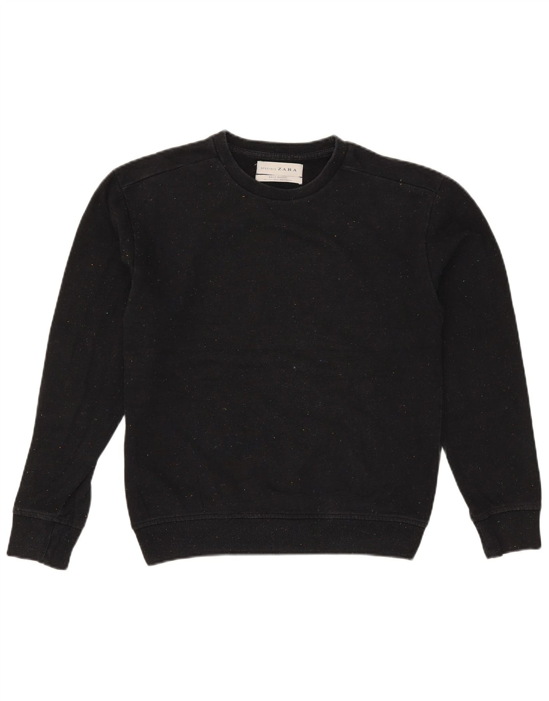 Zara Homme Sweatshirt Jumper Petit Noir Moucheté