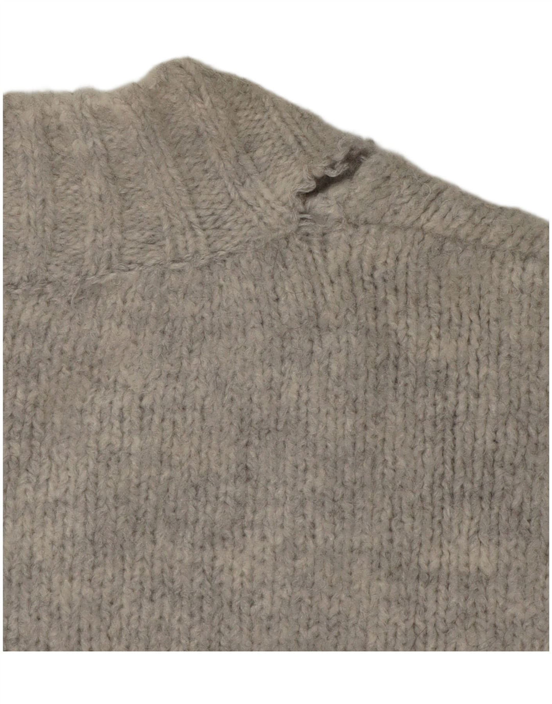 Zara Pull surdimensionné à col en V pour femme UK 10 Petit Acrylique Gris