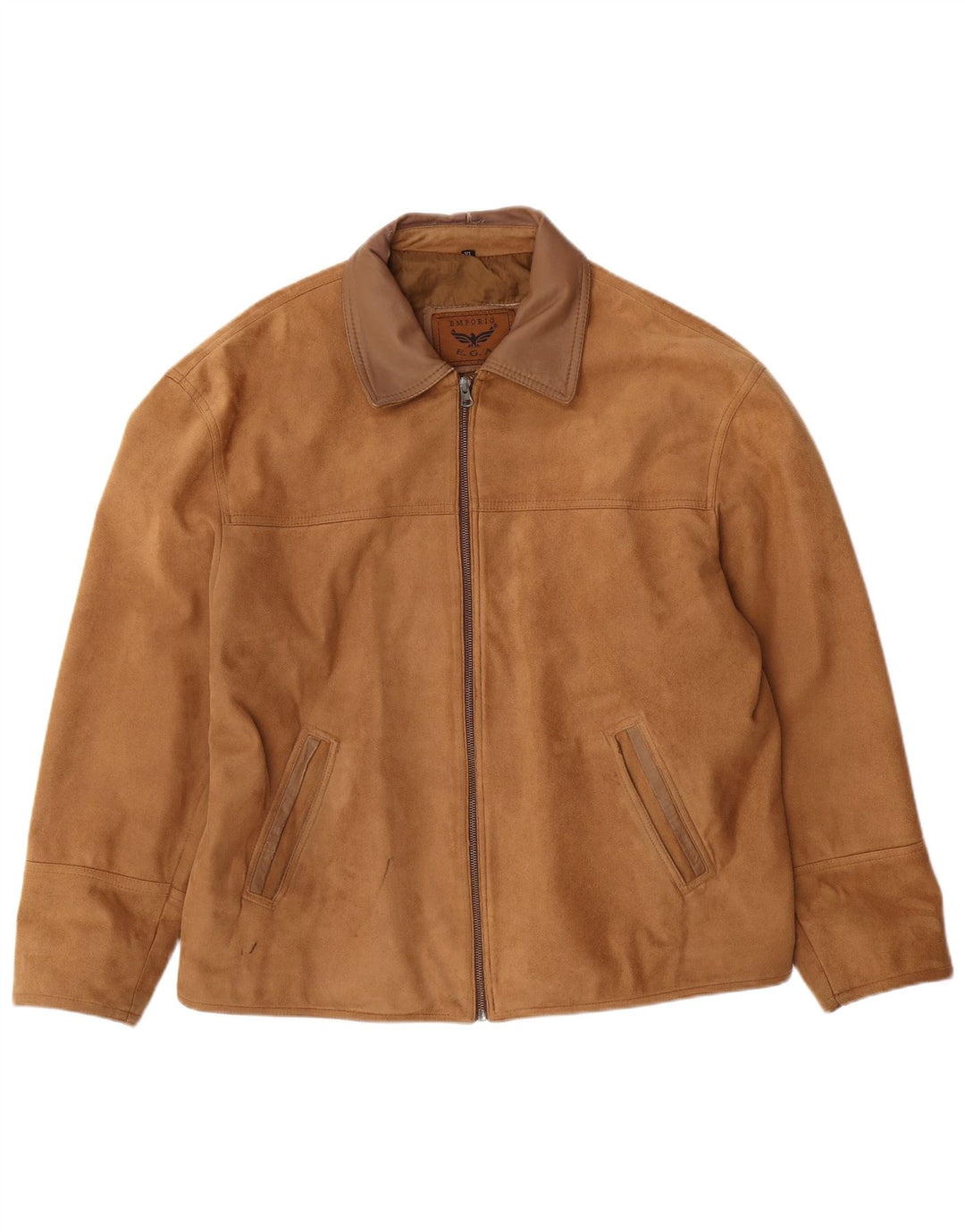 EMPORIO E.G.A Veste Bomber en Daim pour Homme UK 42 XL Beige