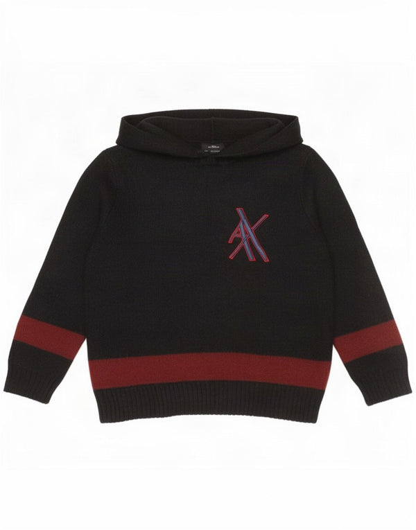 Armani Exchange Pull à capuche pour homme Large Black Colourblock