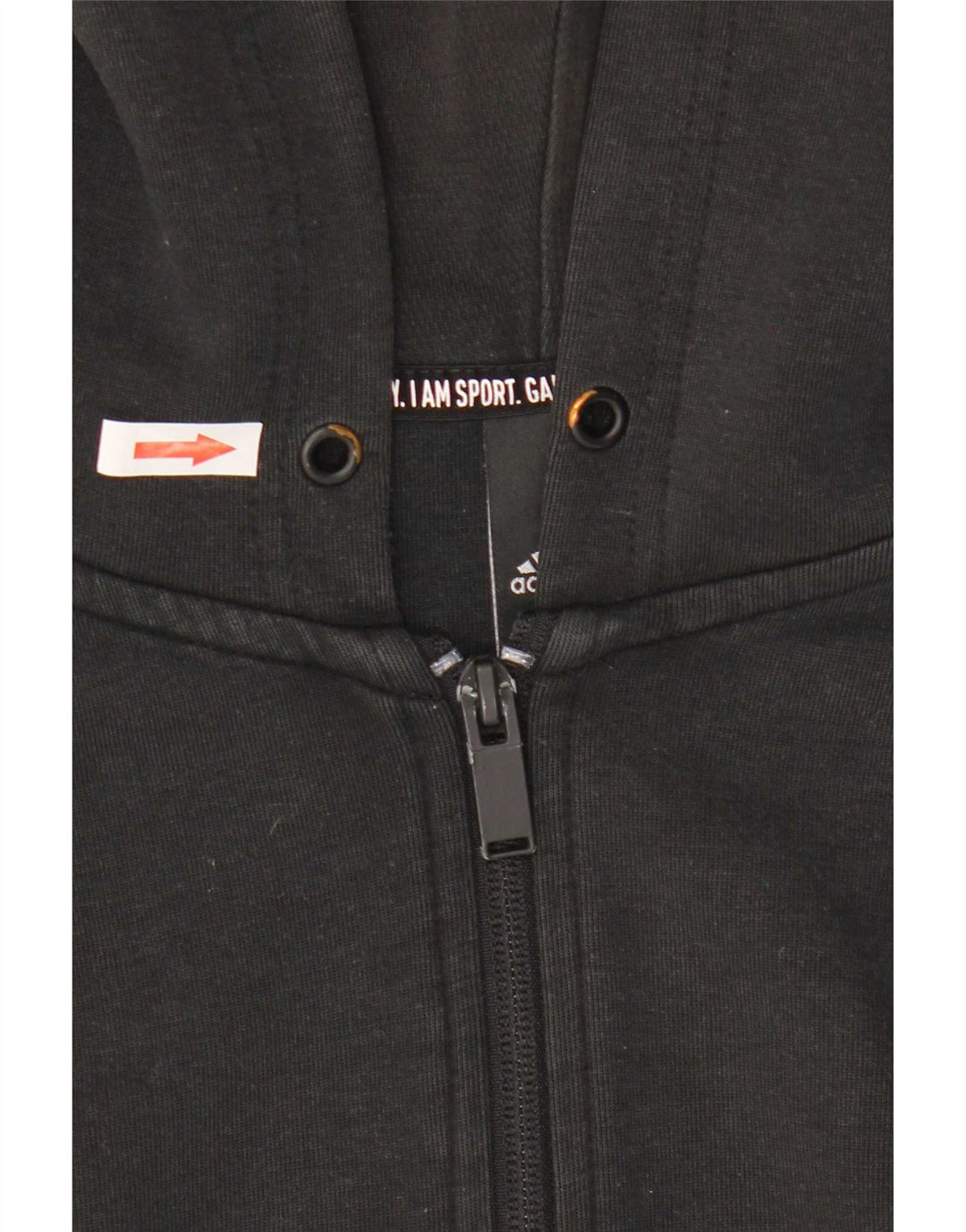 Adidas Pull à capuche zippé pour homme en coton noir moyen