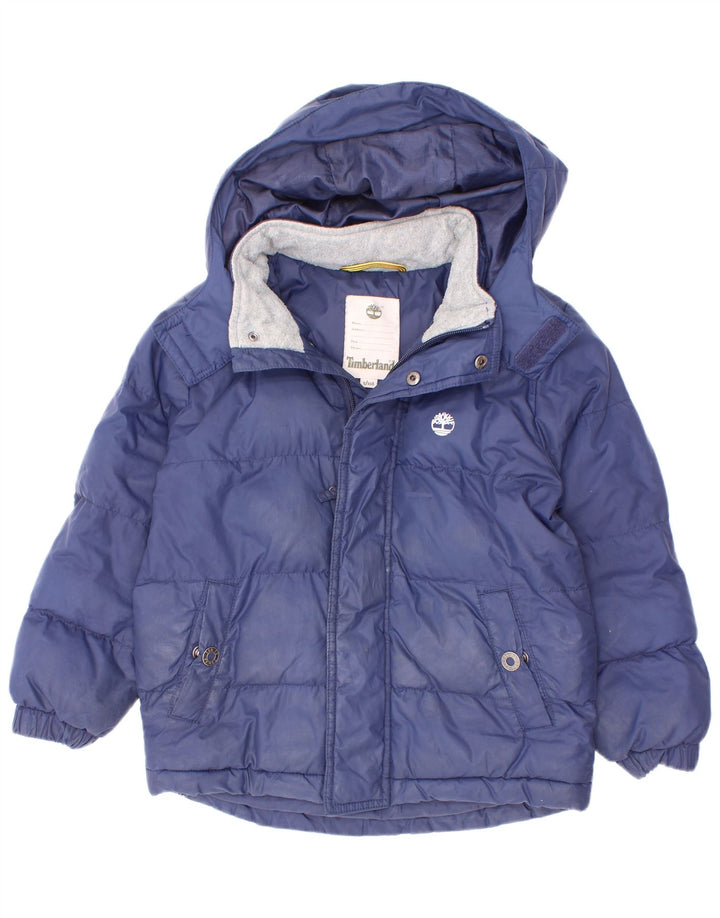 Timberland Veste matelassée à capuche pour garçon 4-5 ans Bleu marine Polyester