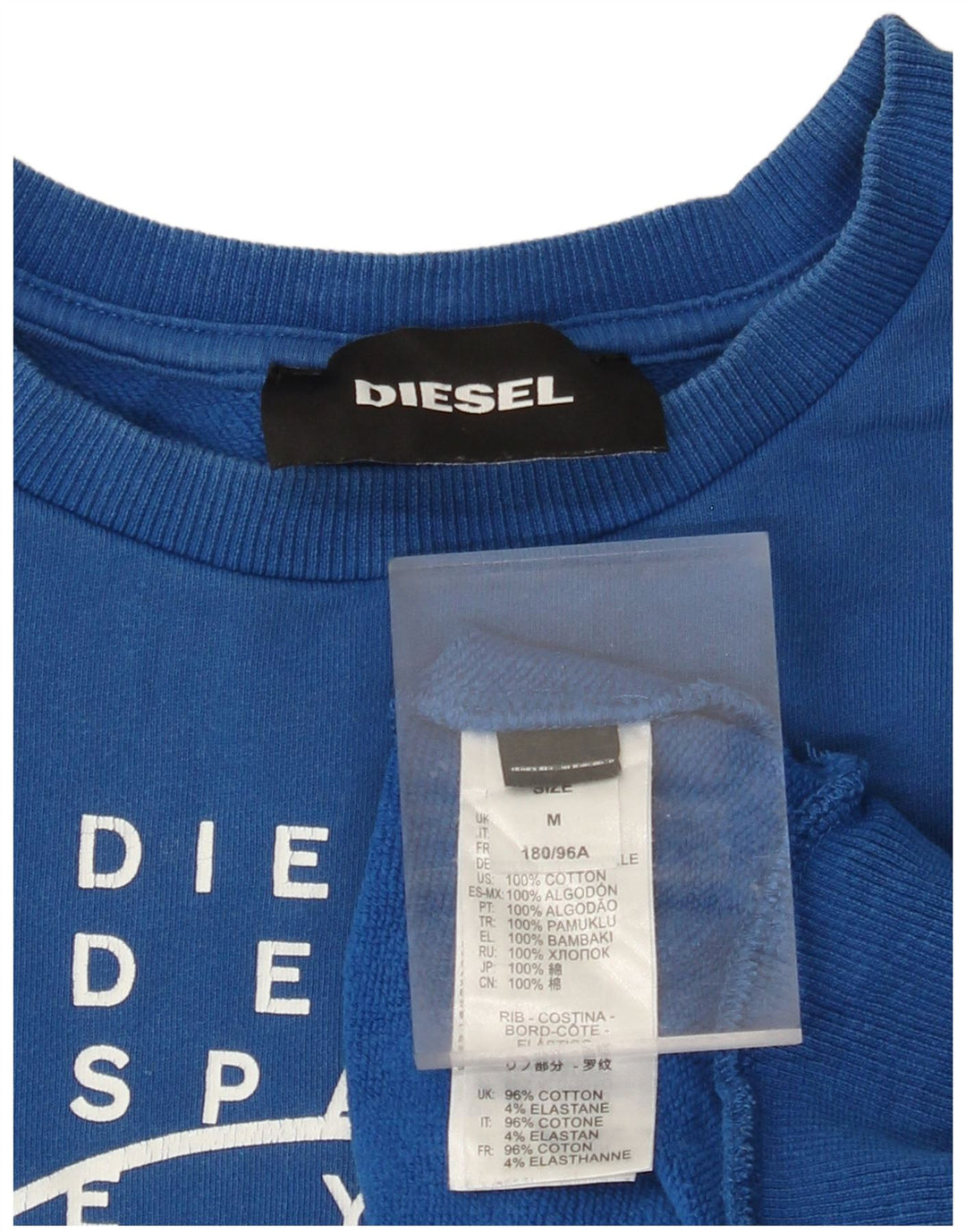 DIESEL Sweat-Shirt Graphique Homme Bleu Moyen Coton
