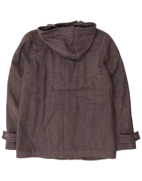 vintage Homme Duffle Coat à capuche UK 44 2XL Gris