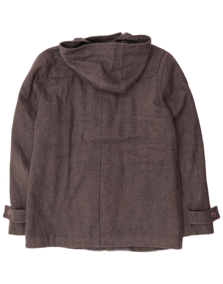 vintage Homme Duffle Coat à capuche UK 44 2XL Gris