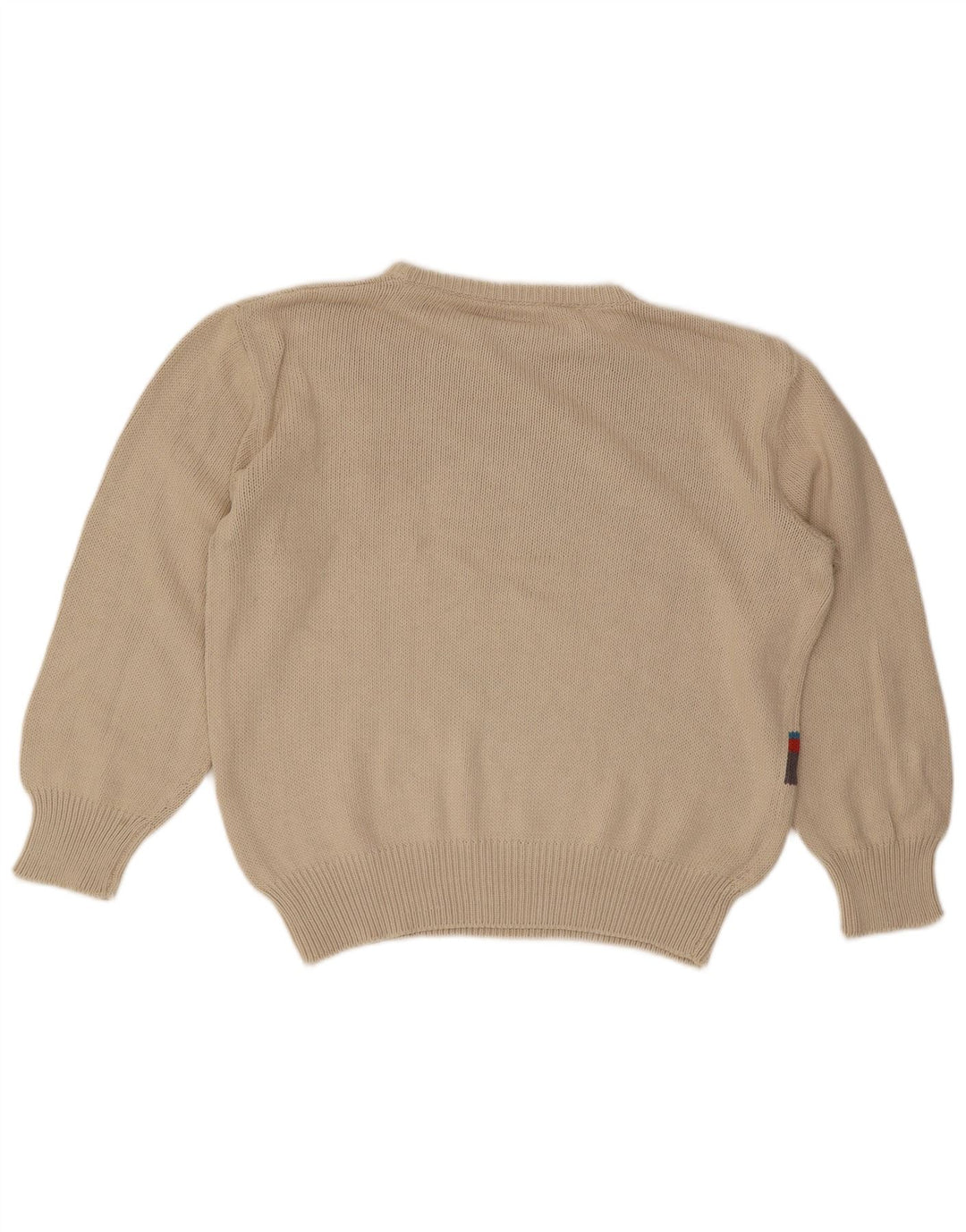 Basile Pull à col rond pour homme en coton color block beige grand