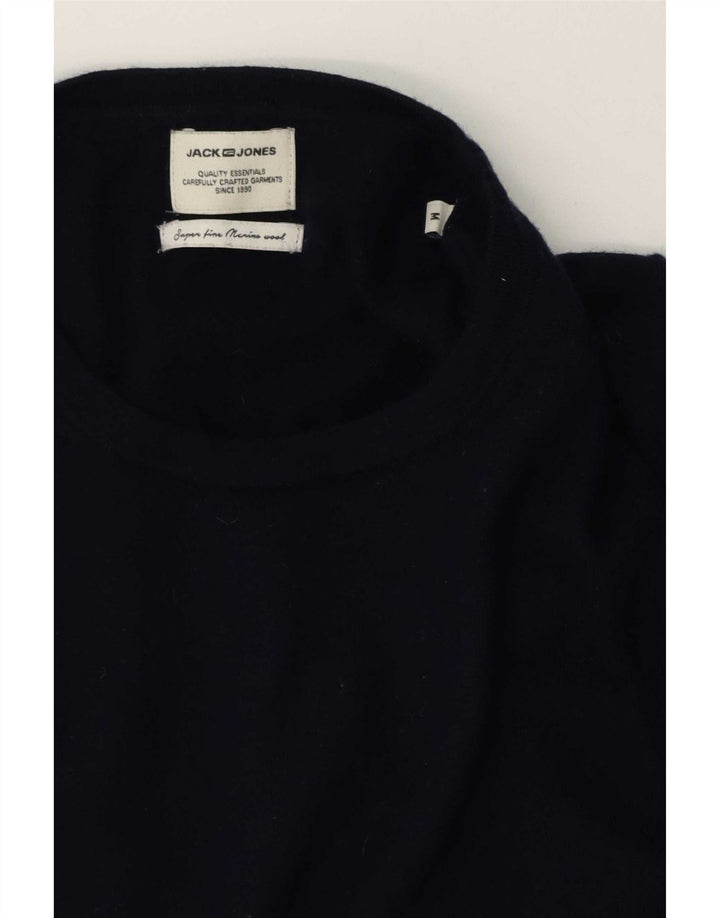 Jack & Jones Pull Col Rond Homme Bleu Marine Moyen Laine Mérinos