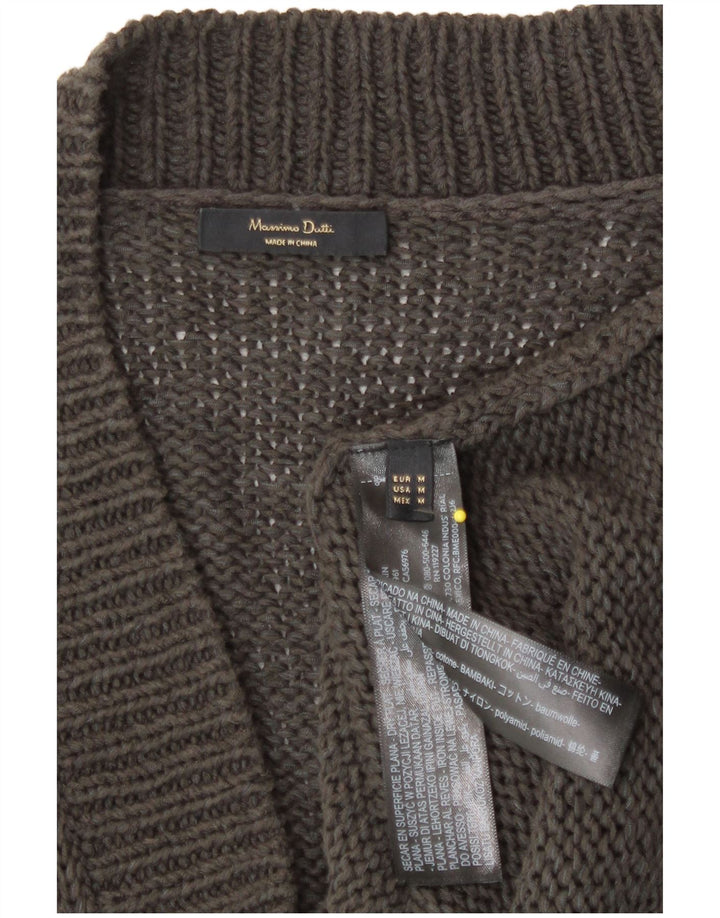 Massimo Dutti Cardigan pour femme en coton gris moyen UK 12