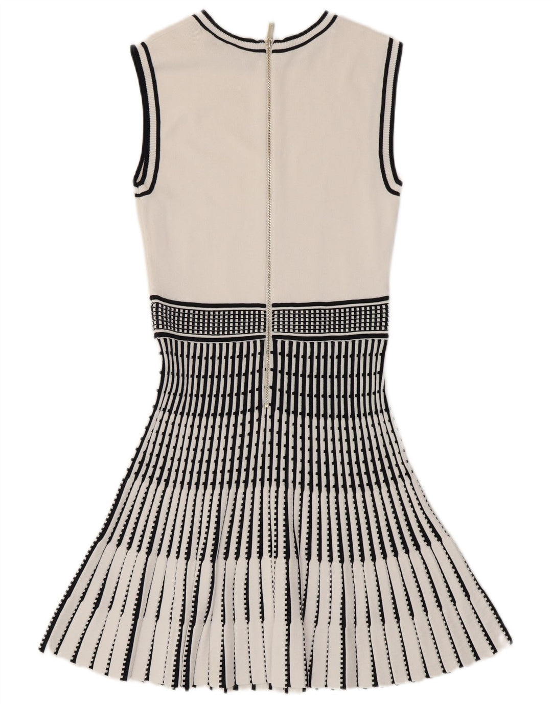 Ted Baker Robe sirène sans manches pour femme Taille 2 Petit Rayé Blanc