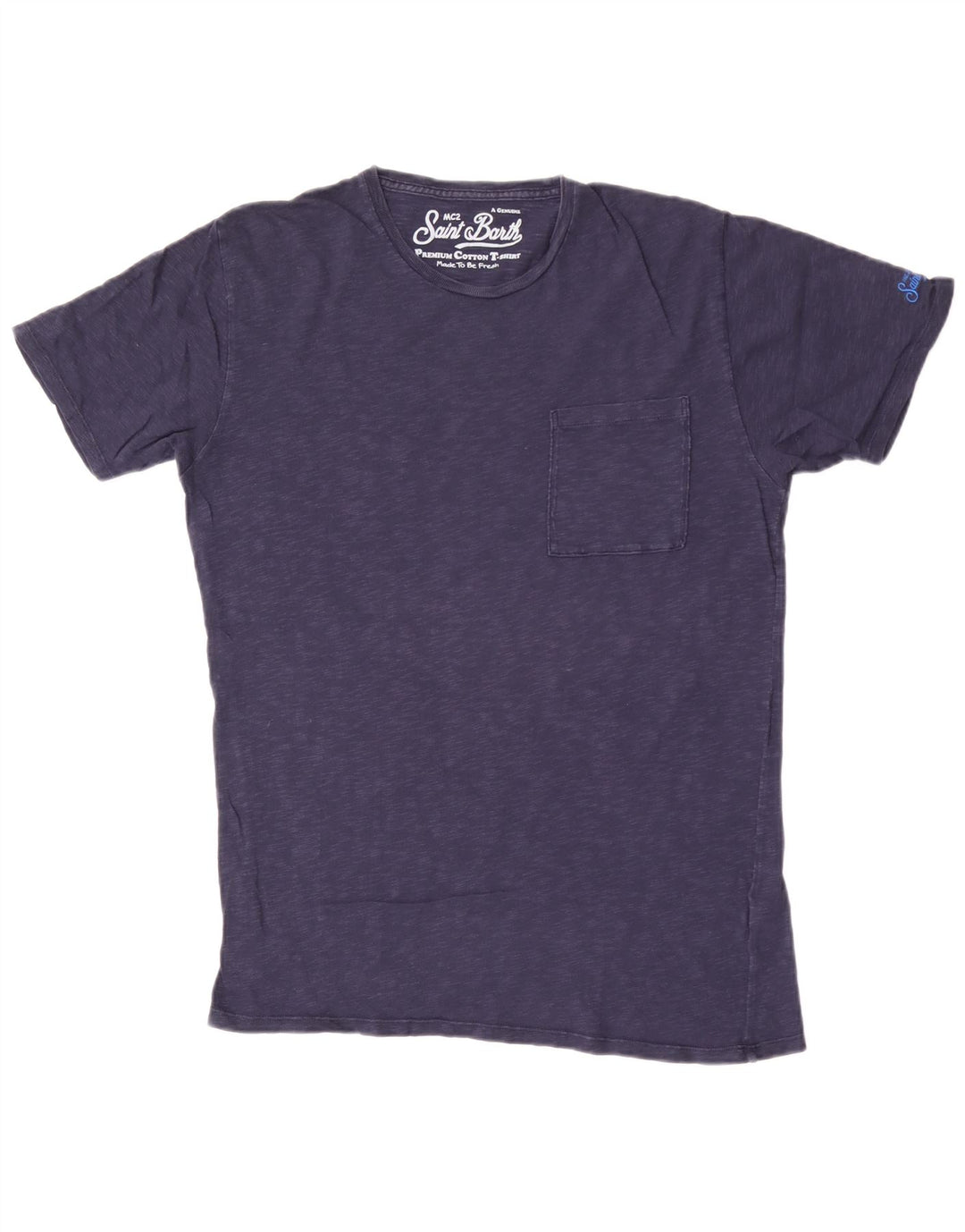 MC2 SAINT BARTH T-Shirt Homme Top Medium Bleu Marine Moucheté Coton